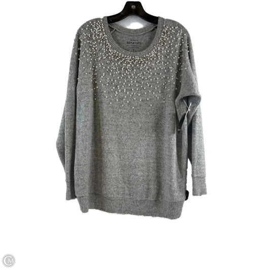 Top Long Sleeve By Torrid In Grey & White, Size: L