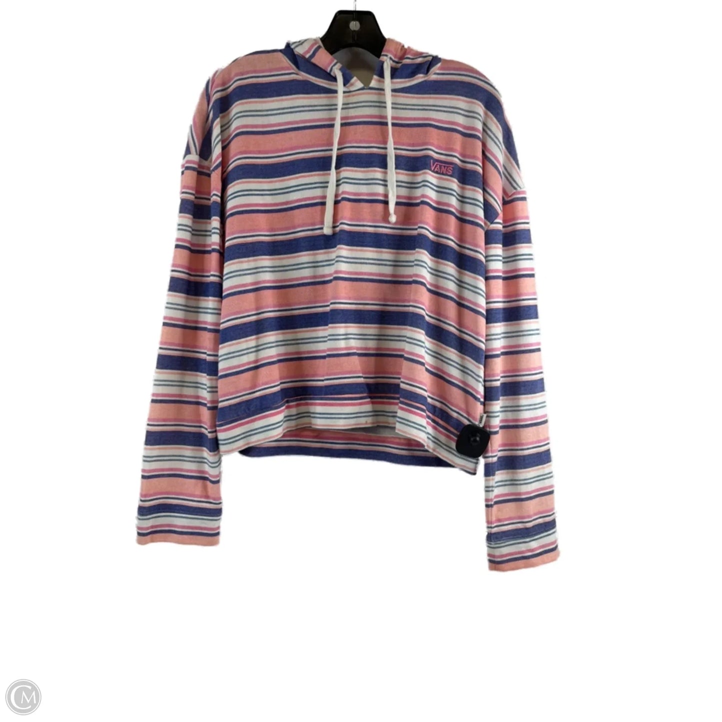 Top Long Sleeve By Vans In Blue & Orange, Size: M