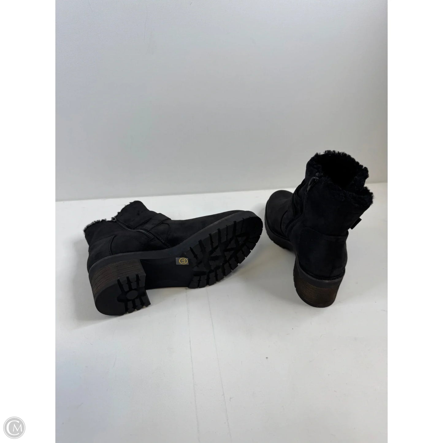 Boots Ankle Heels By Como Vintage In Black, Size: 11
