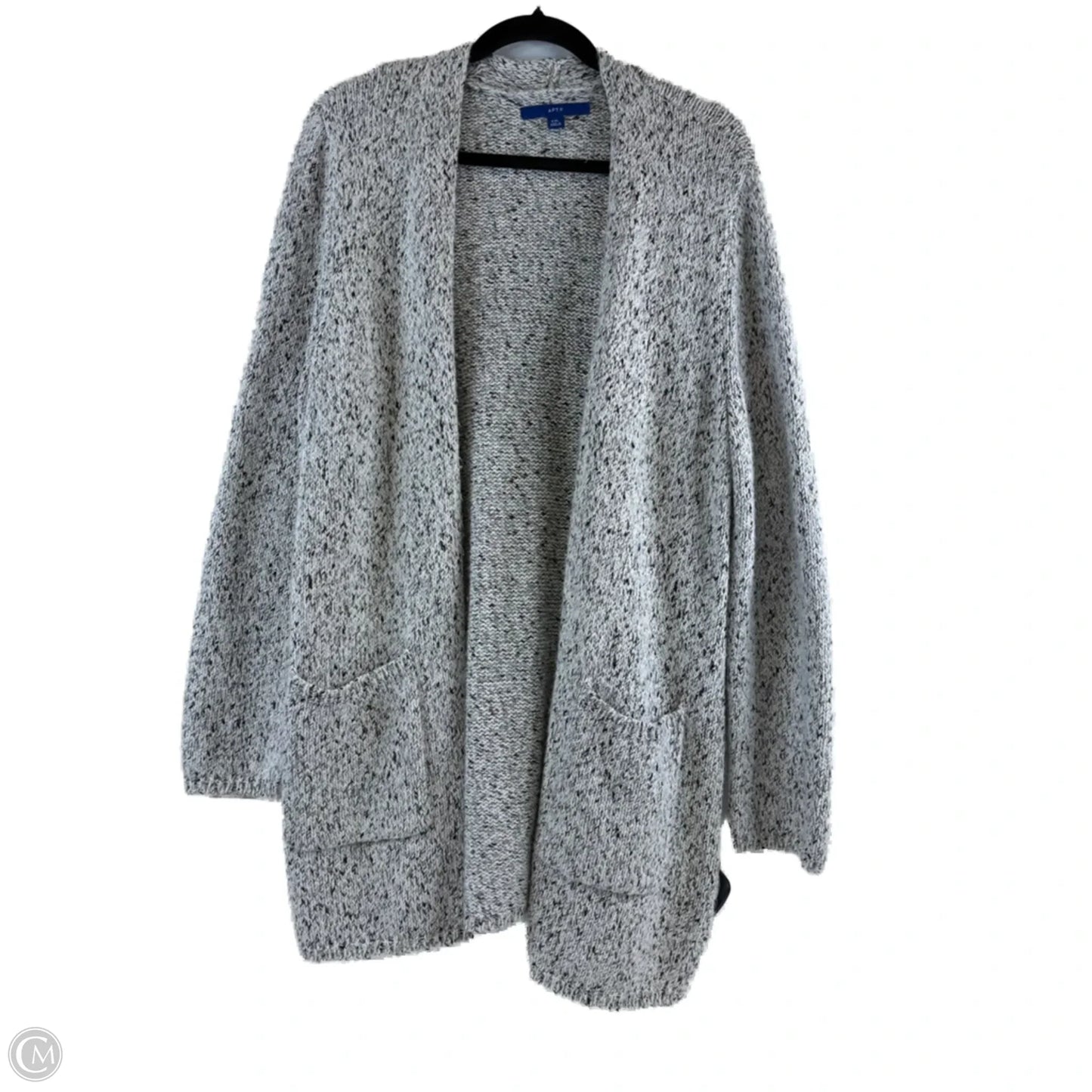 Sweater Cardigan By Apt 9 In Black & White, Size: Xxl