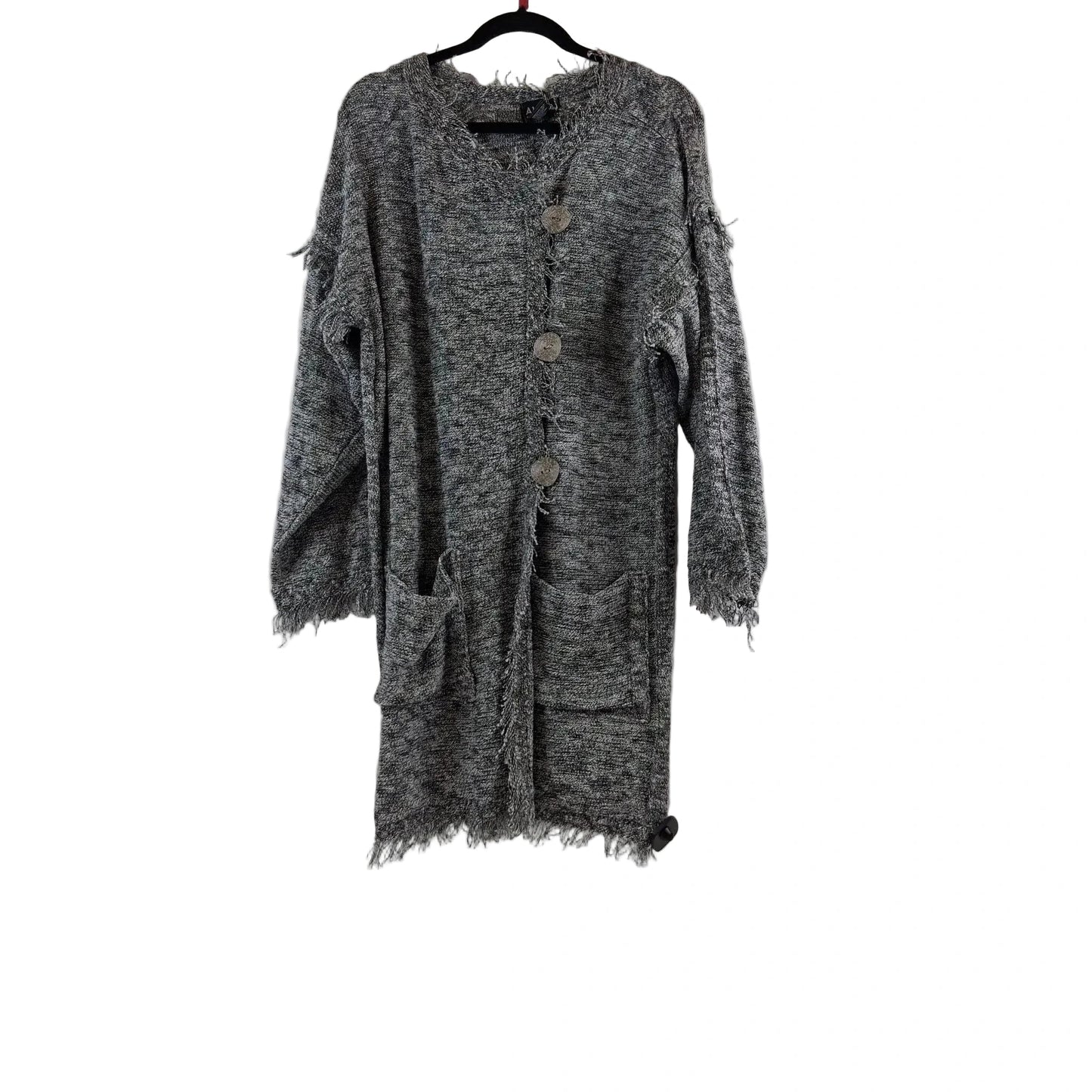 Sweater Cardigan By Akira In Black & White, Size: S
