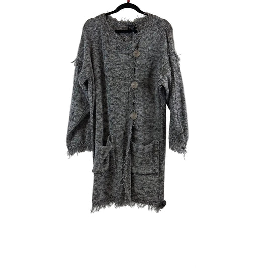 Sweater Cardigan By Akira In Black & White, Size: S