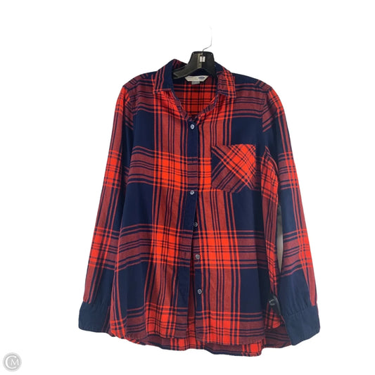 Top Long Sleeve By Old Navy In Blue & Red, Size: M