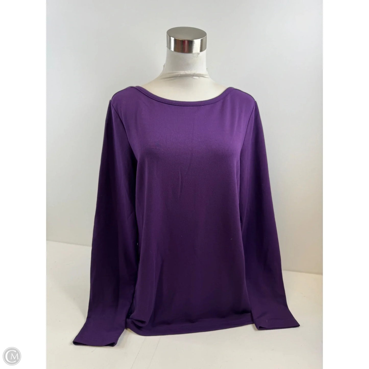 Top Long Sleeve Basic By Banana Republic In Purple, Size: L
