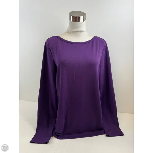 Top Long Sleeve Basic By Banana Republic In Purple, Size: L