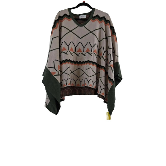 Poncho By First Love In Green & Tan, Size: Osfm