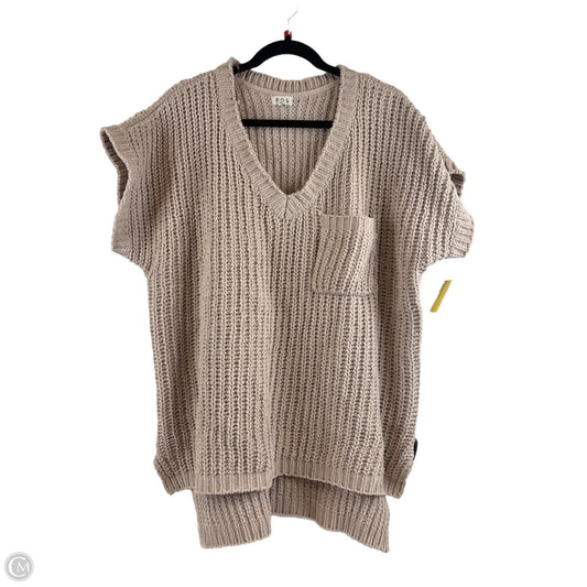 Sweater Short Sleeve By Pol In Beige, Size: M