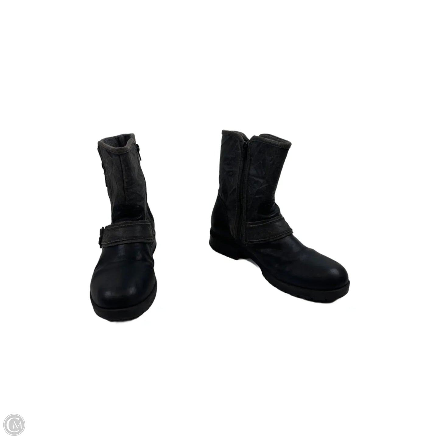 Boots Ankle Flats By Clarks In Black & Grey, Size: 9.5