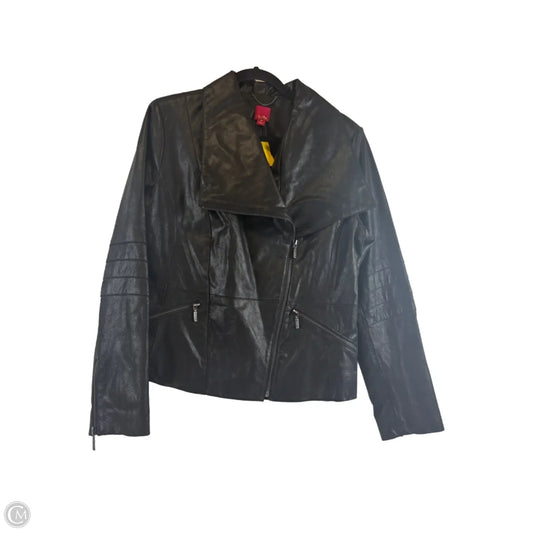Jacket Leather By Gilli In Black, Size: M