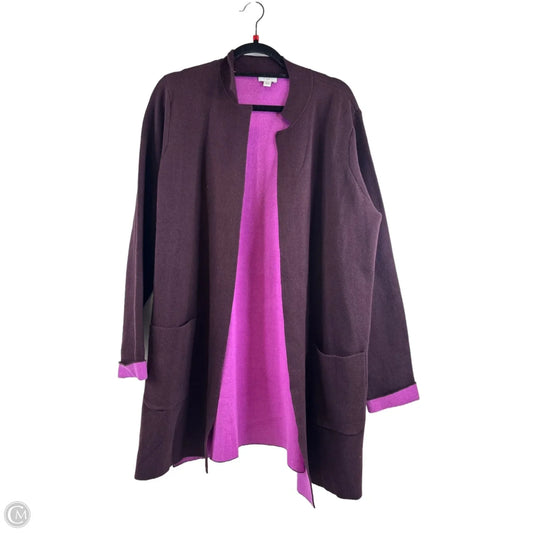 Sweater Cardigan By J. Jill In Maroon, Size: L