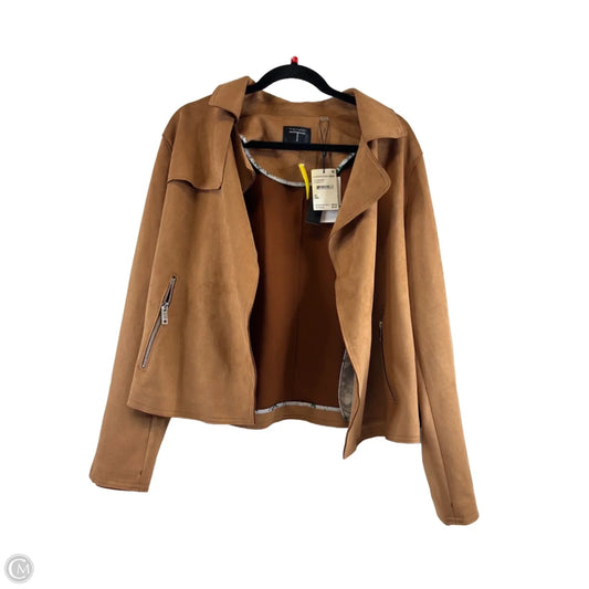 Jacket Moto By T Tahari In Brown, Size: Xl