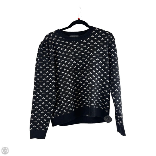 Sweater By Adrianna Papell In Black & White, Size: L