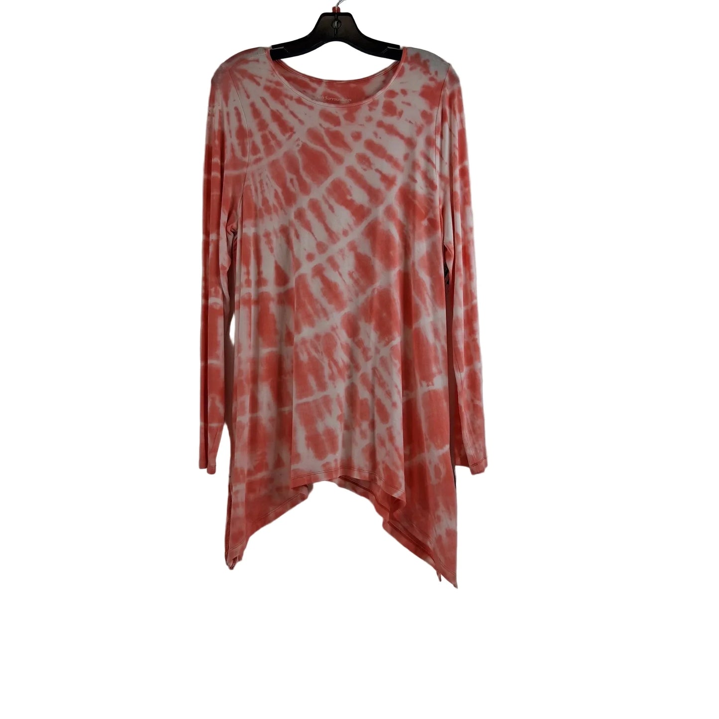 Top Long Sleeve By Soft Surroundings In Orange & White, Size: L