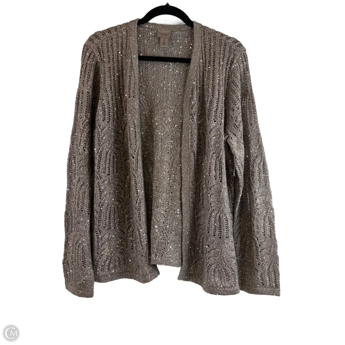 Sweater Cardigan By Chicos In Bronze, Size: L