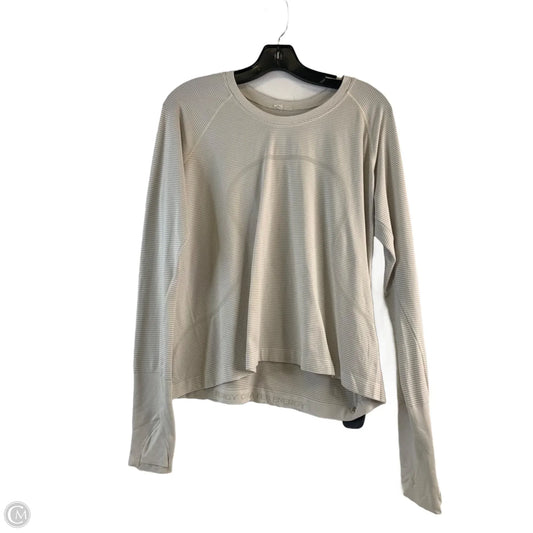 Athletic Top Long Sleeve Crewneck By Lululemon In Striped Pattern, Size: 14