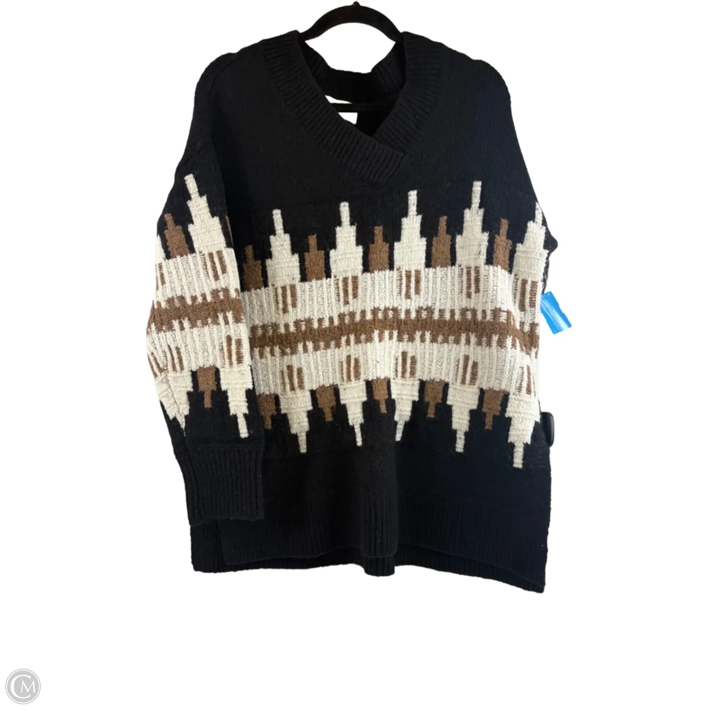 Sweater By Old Navy In Black & Tan, Size: M