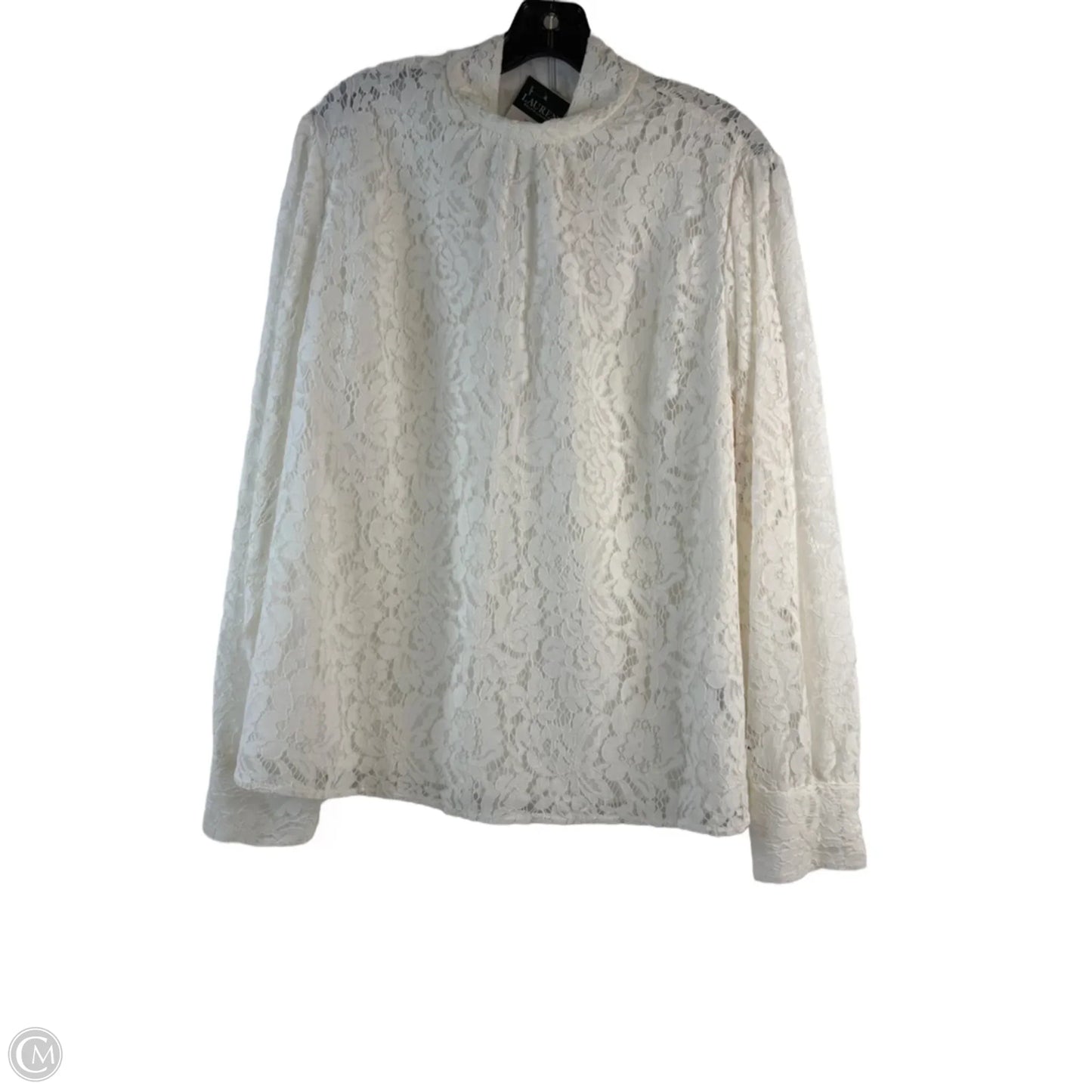 Top Long Sleeve By Lauren By Ralph Lauren In White, Size: Xl