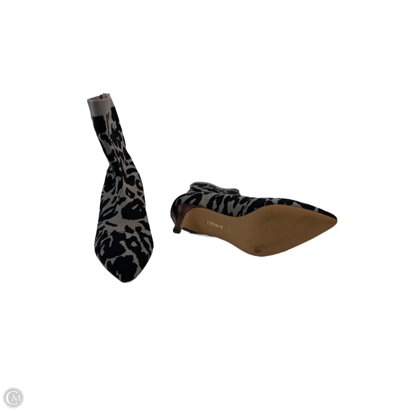 Boots Ankle Heels By Clothes Mentor In Black & Grey, Size: 6