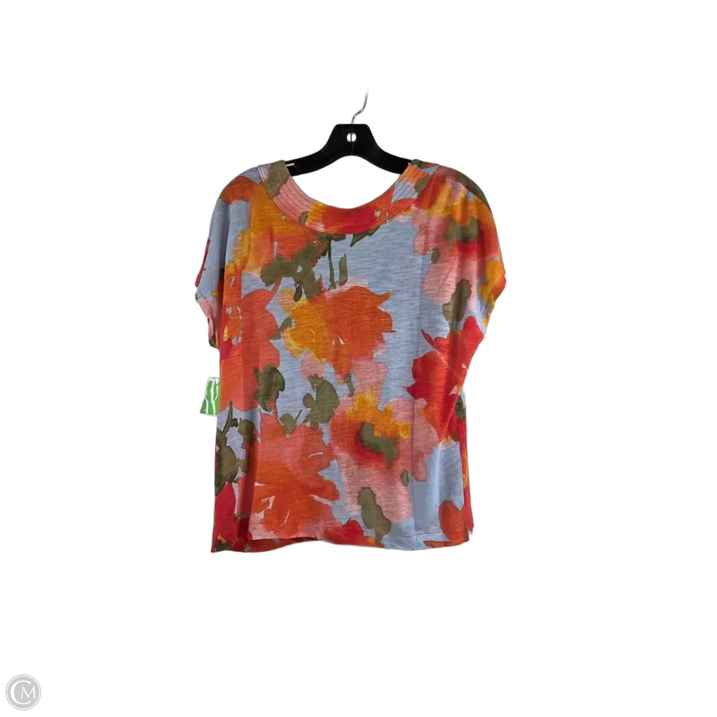 Top Short Sleeve Basic By Joie In Blue & Orange, Size: M