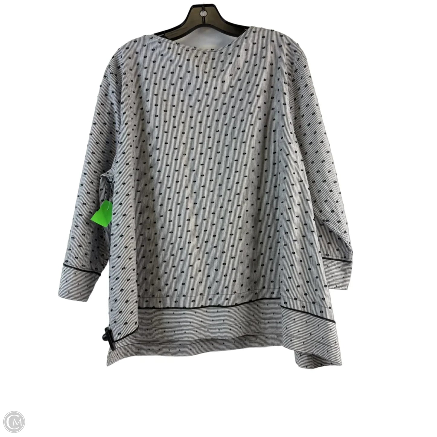 Top 3/4 Sleeve By Habitat In Blue & White, Size: Xl