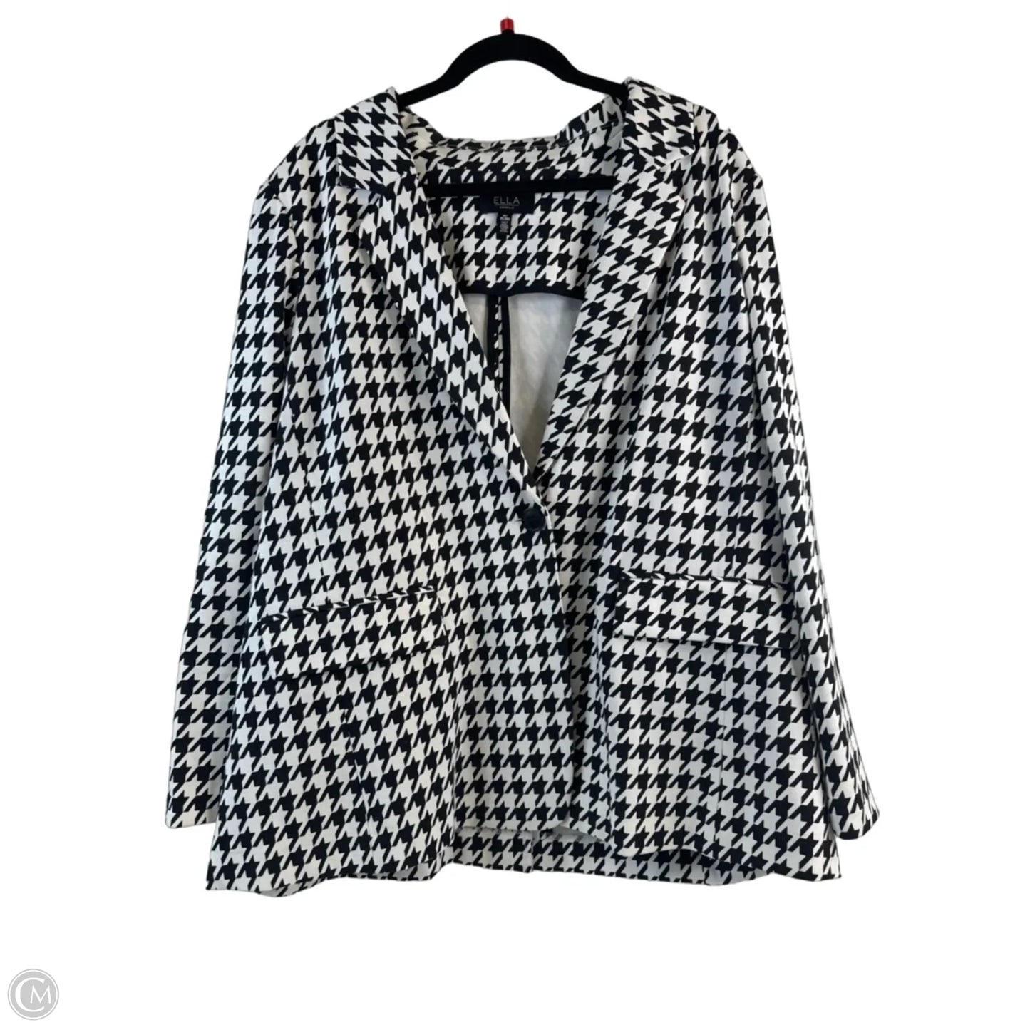 Blazer By Clothes Mentor In Black & White, Size: 2x