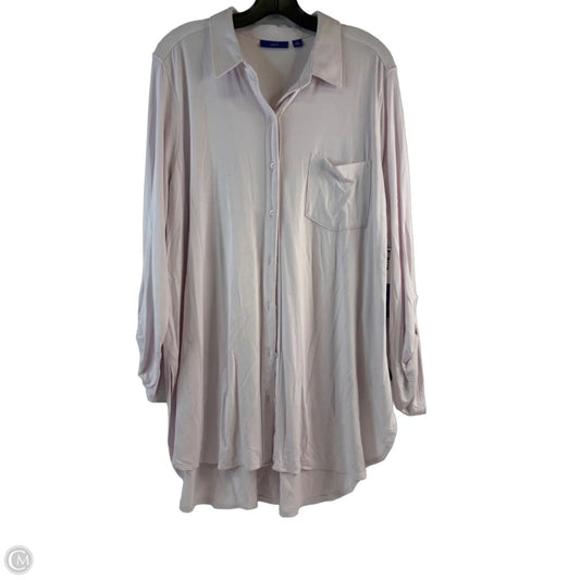 Top Long Sleeve By Apt 9 In Pink, Size: Xxl