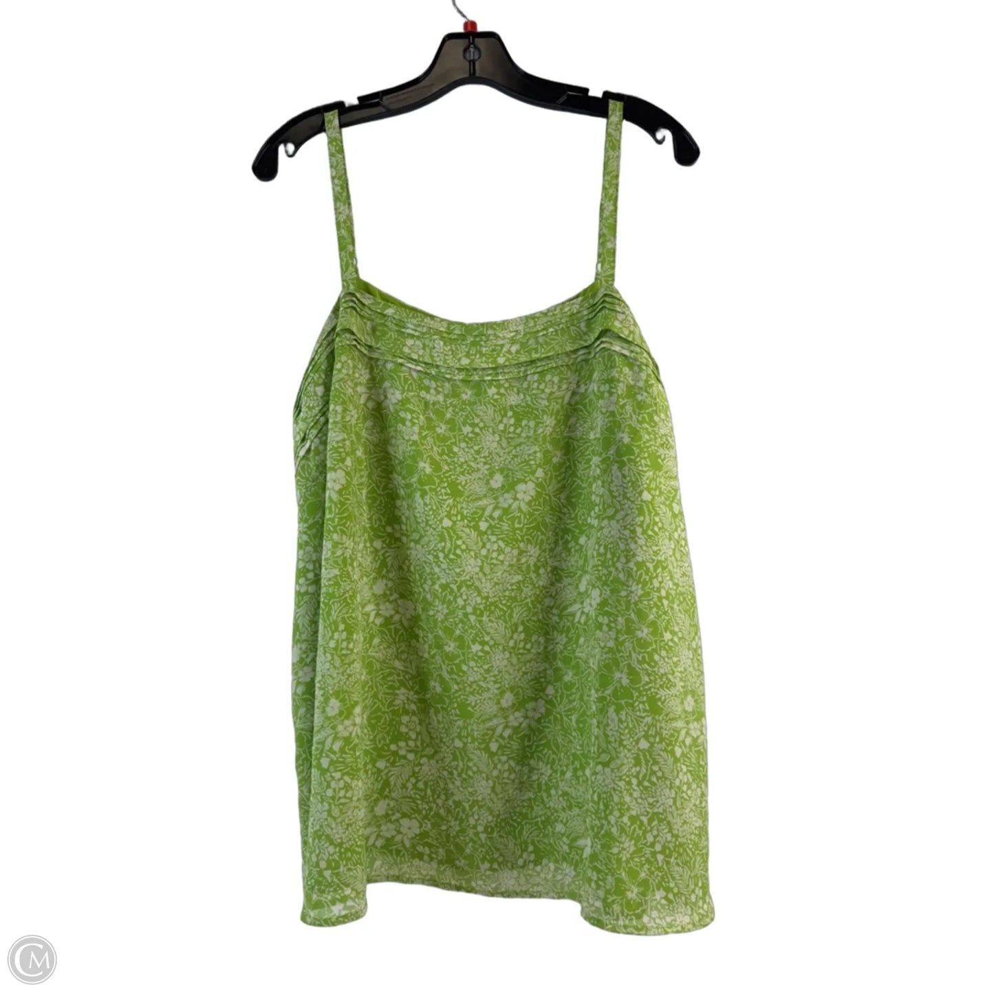 Top Sleeveless By Torrid In Green & White, Size: L