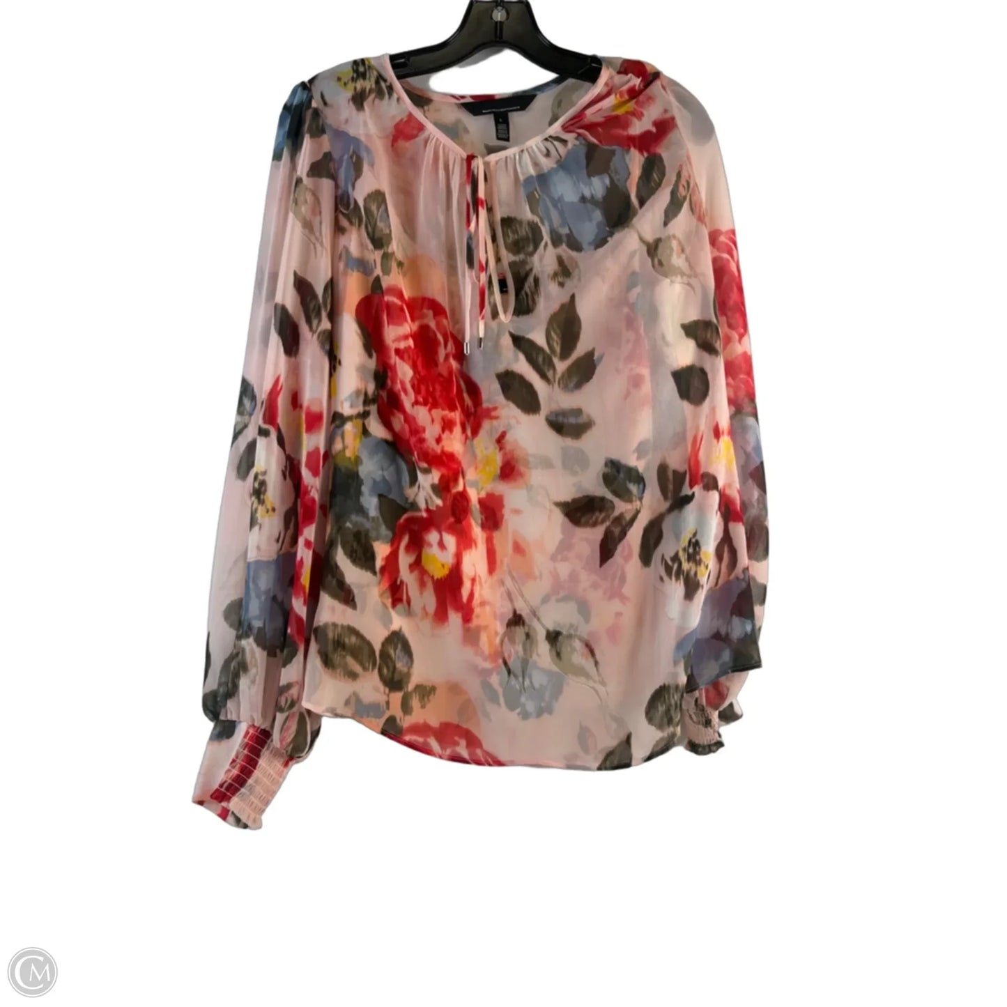 Top Long Sleeve By White House Black Market In Orange & Red, Size: L