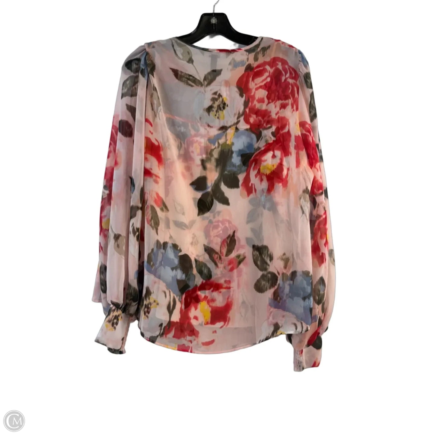 Top Long Sleeve By White House Black Market In Orange & Red, Size: L