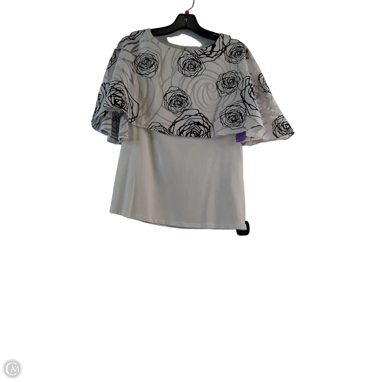 Top Short Sleeve By Clothes Mentor In Black & White, Size: L