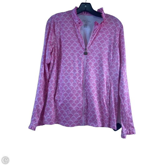 Athletic Top Long Sleeve Collar By Stella Parker In Pink, Size: M