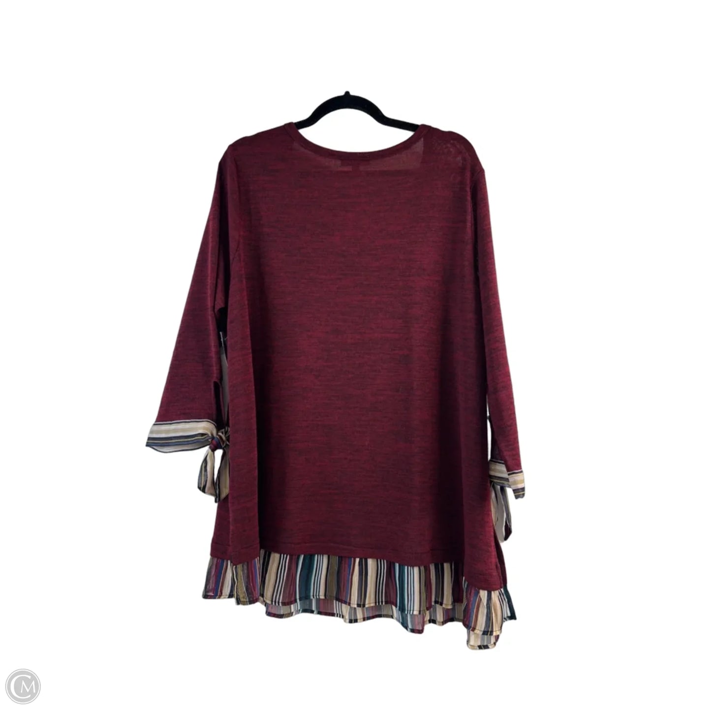 Top Long Sleeve By Chenault In Red, Size: 1x