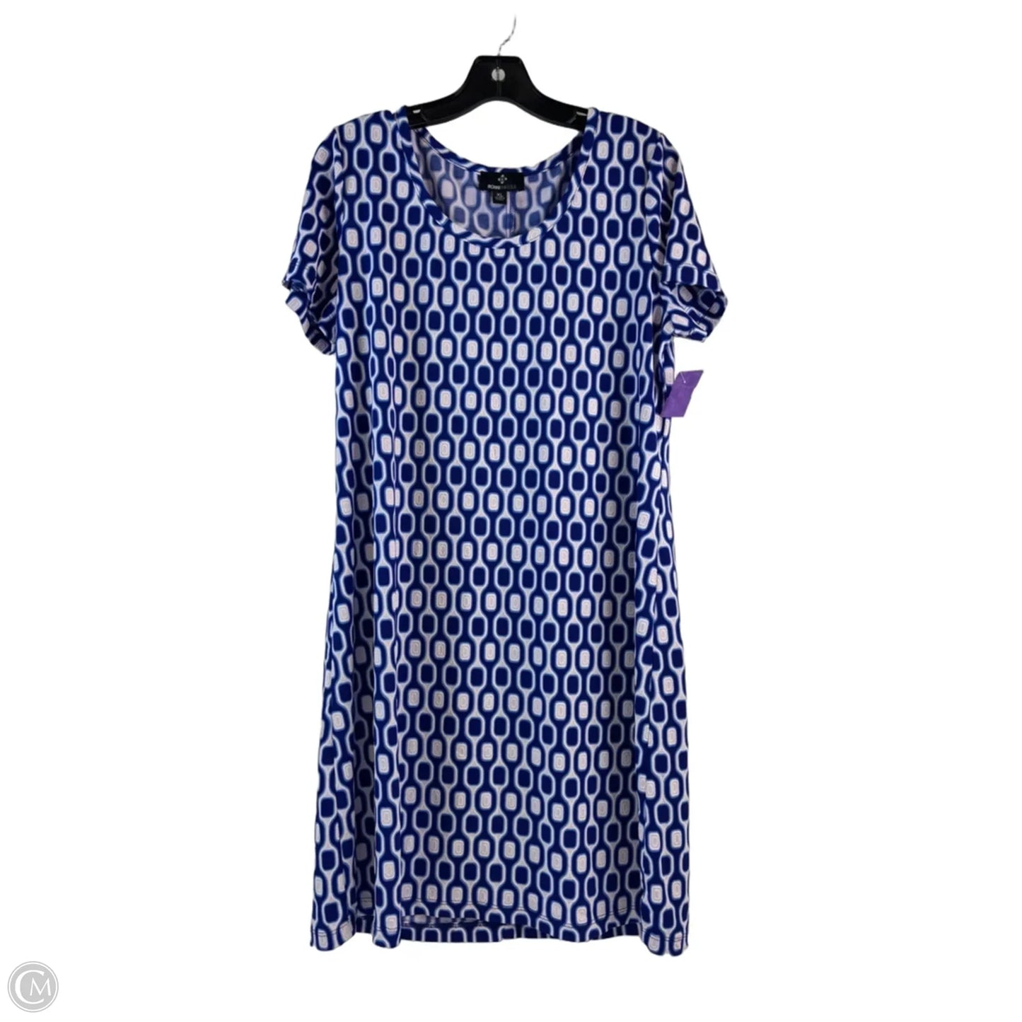 Dress Casual Short By Ronnie Nicole In Blue & White, Size: Xl