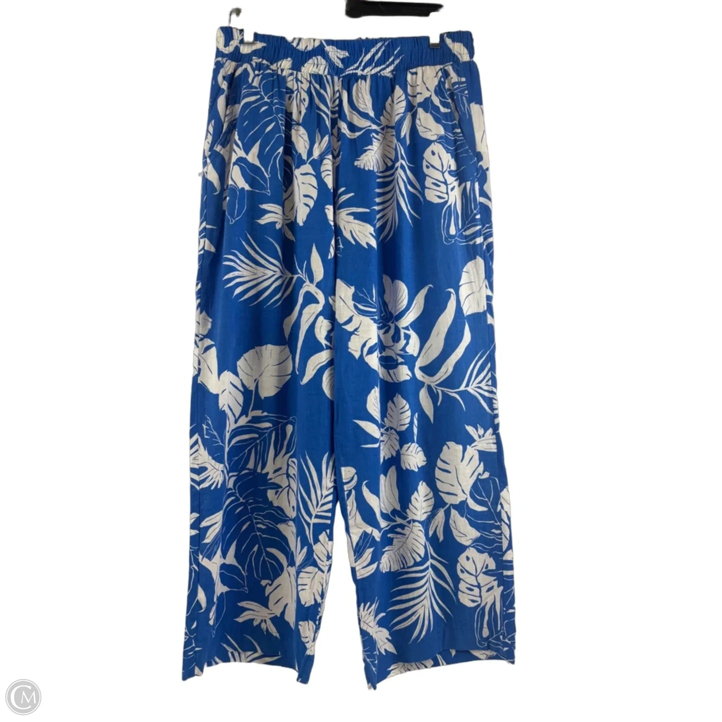 Pants Cropped By Clothes Mentor In Blue & White, Size: 10