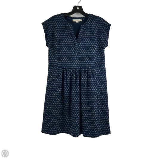 Dress Casual Midi By Loft In Blue & White, Size: S