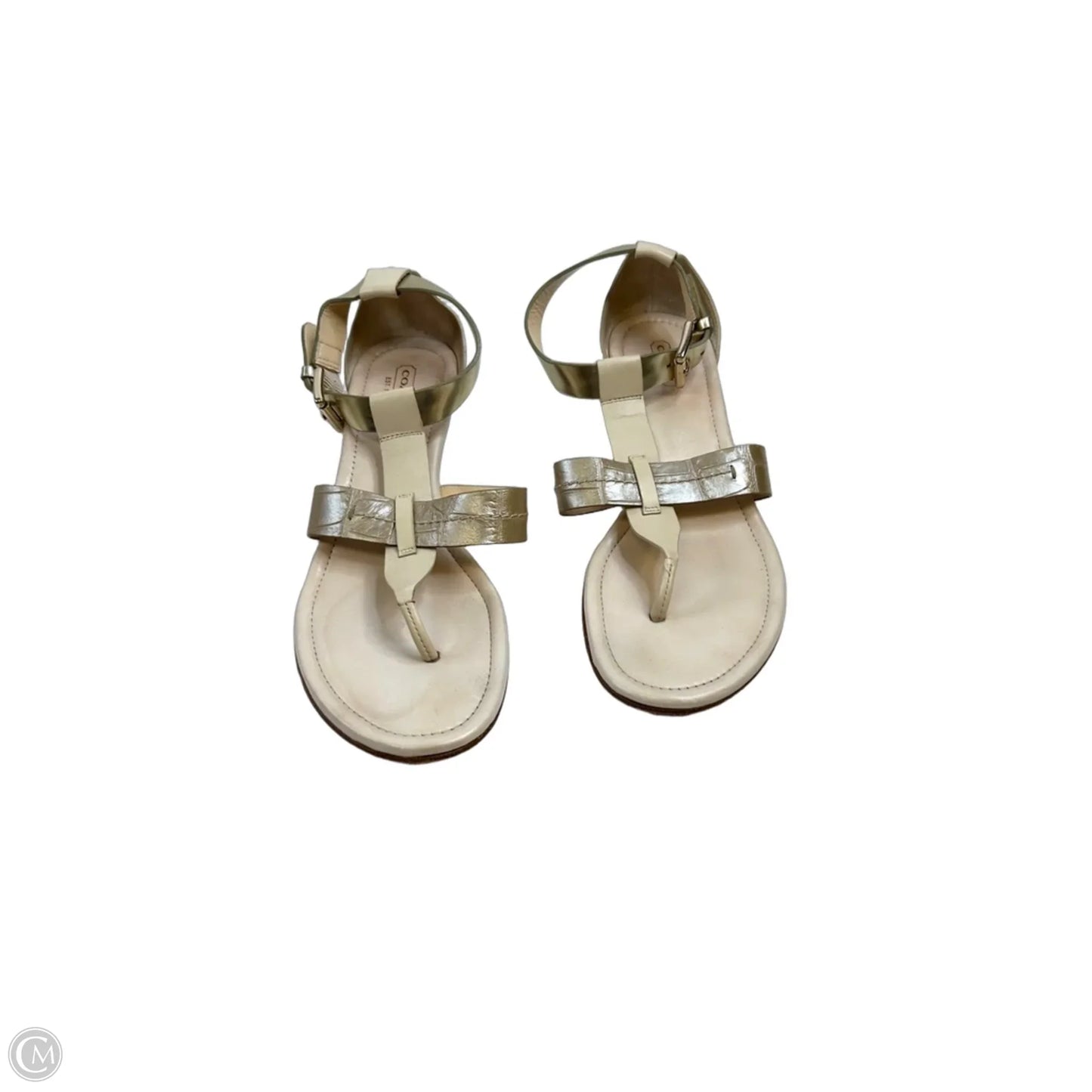 Sandals Designer By Coach In Beige, Size: 9
