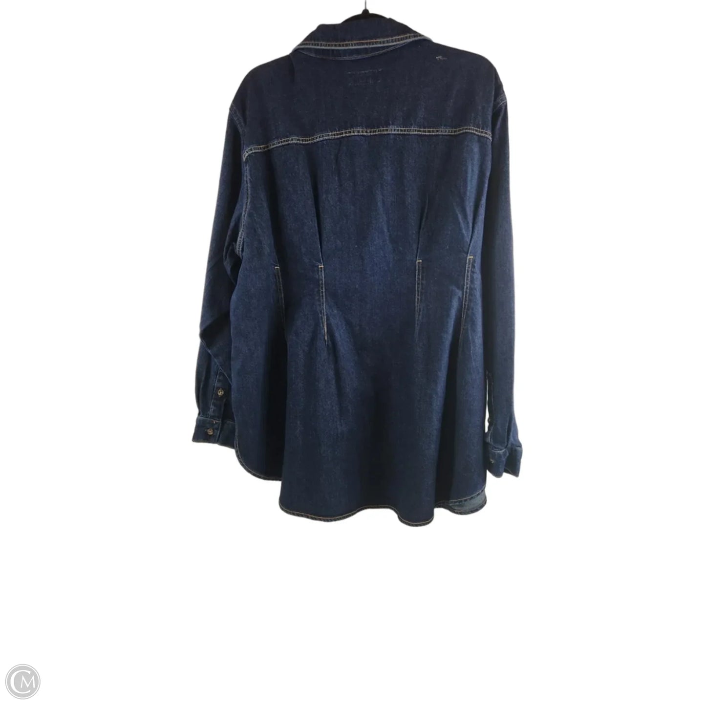 Top Long Sleeve By Ava & Viv In Blue Denim, Size: 1x