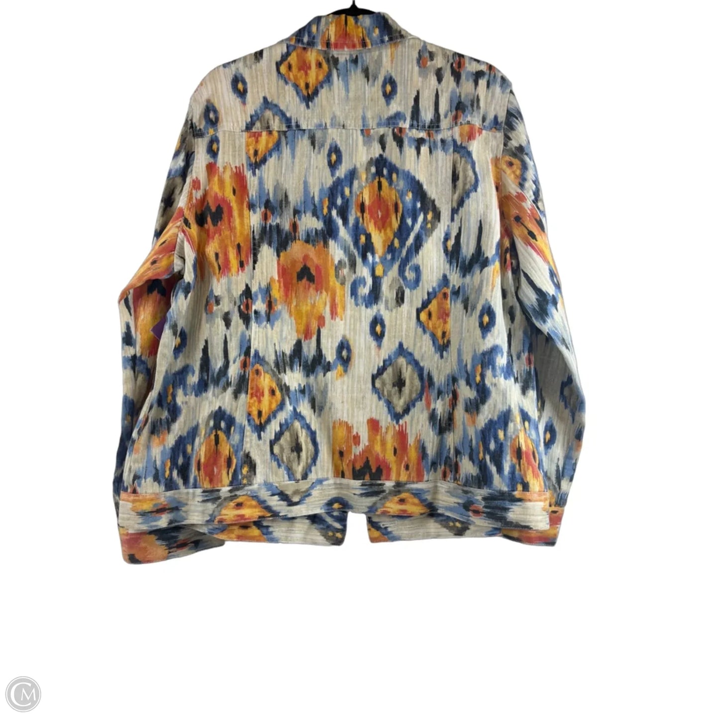 Jacket Denim By Chicos In Blue & Yellow, Size: Xl