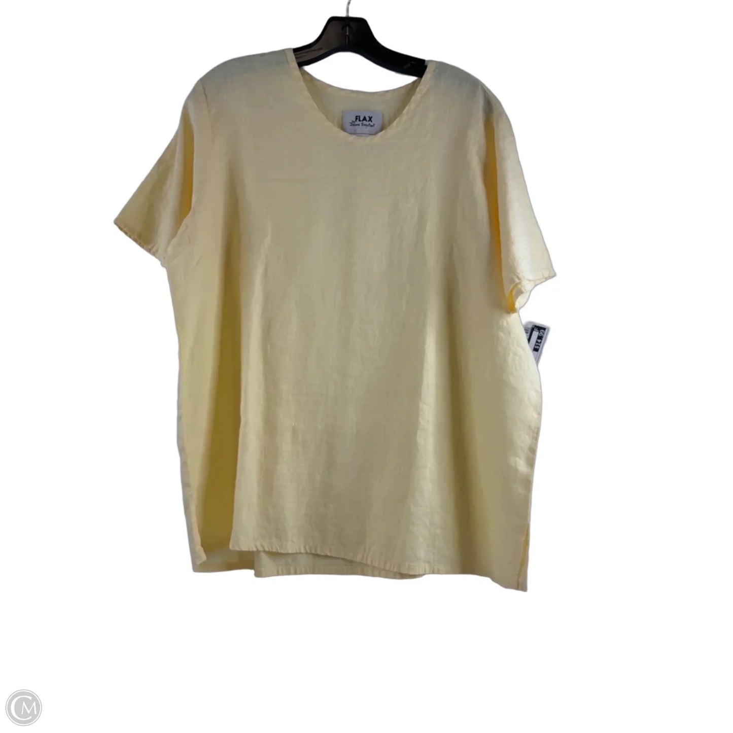 Top Short Sleeve By Flax In Yellow, Size: M