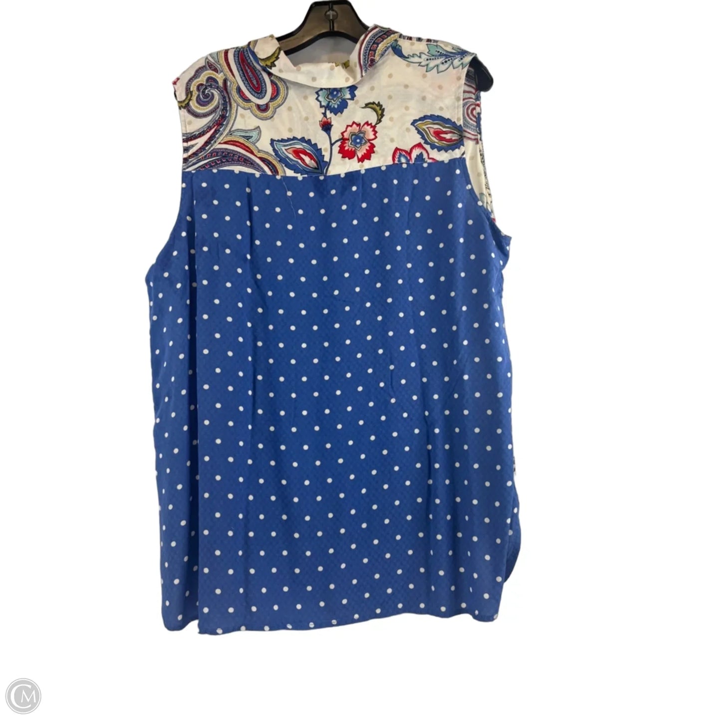 Top Sleeveless By Chicos In Blue & Red, Size: Xl