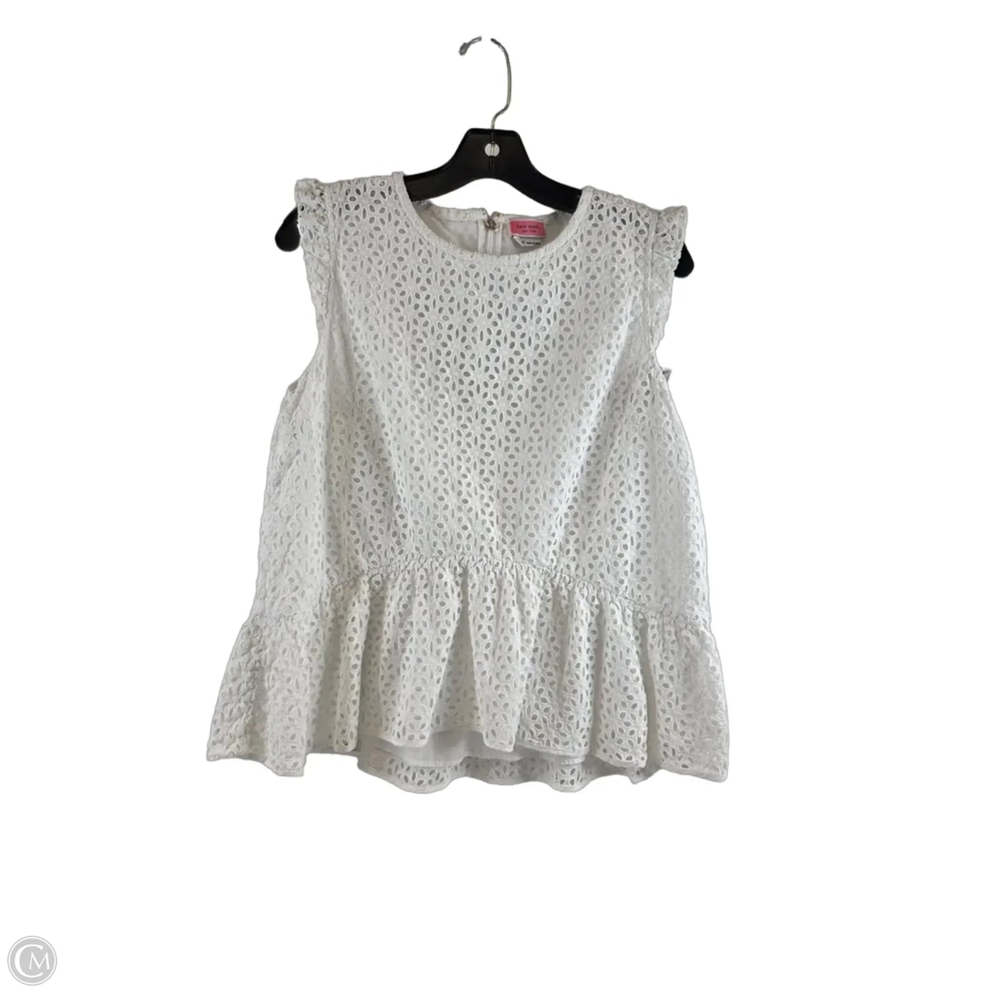 Top Sleeveless Designer By Kate Spade In White, Size: L