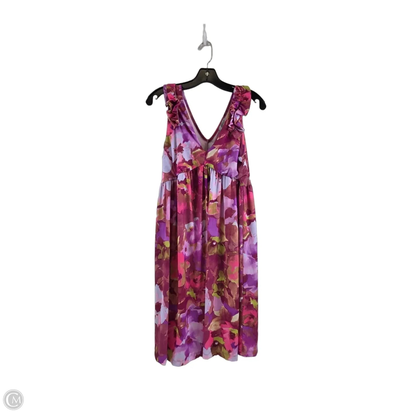 Dress Casual Midi By White Birch In Pink & Purple, Size: L