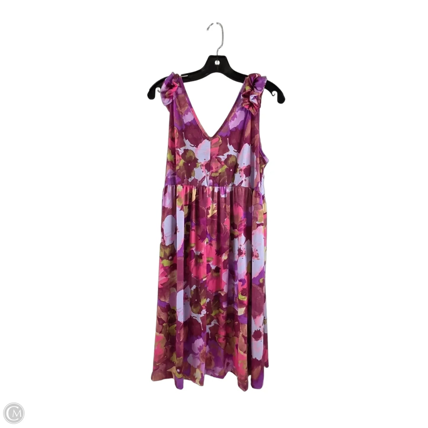 Dress Casual Midi By White Birch In Pink & Purple, Size: L