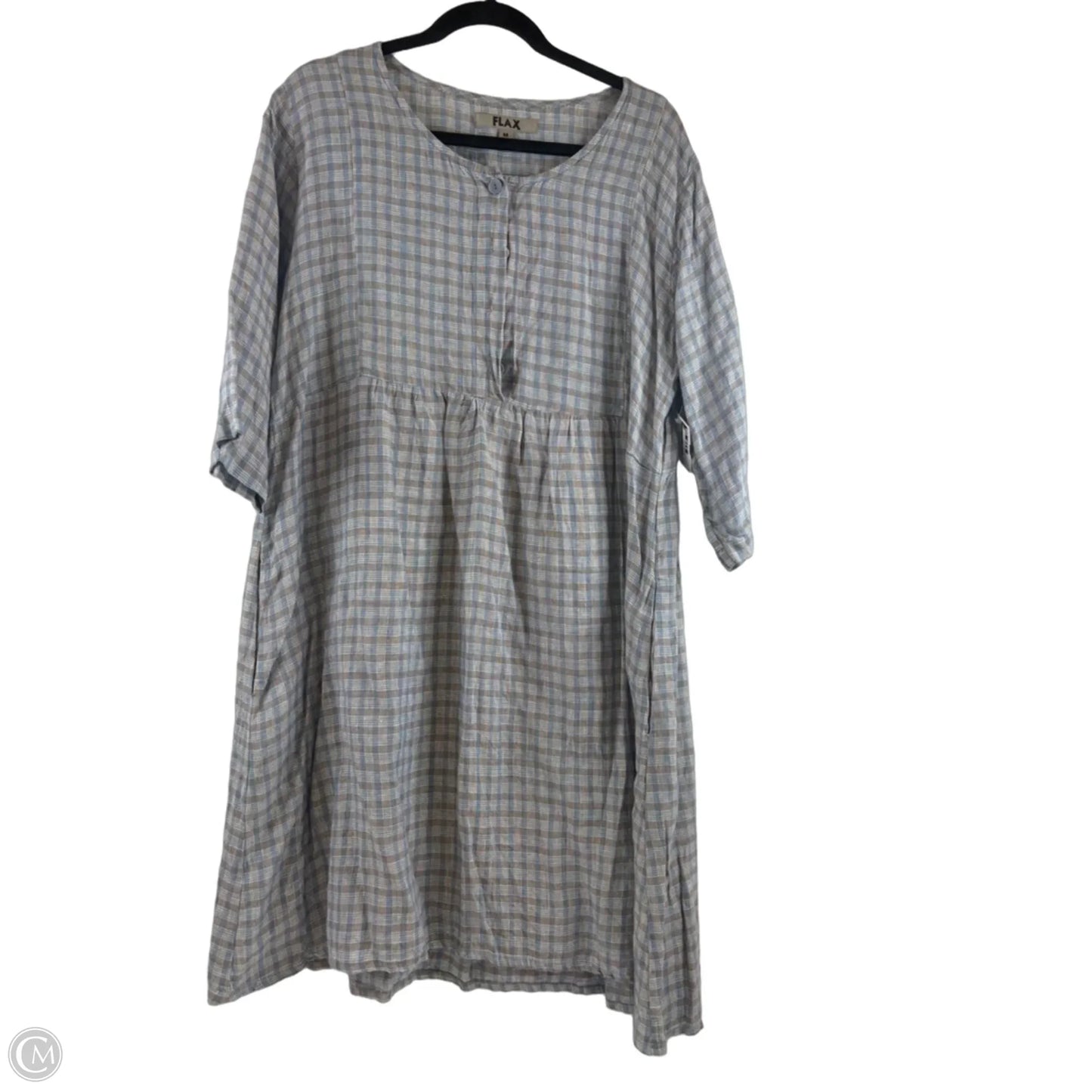 Dress Casual Midi By Flax In Blue & Tan, Size: M