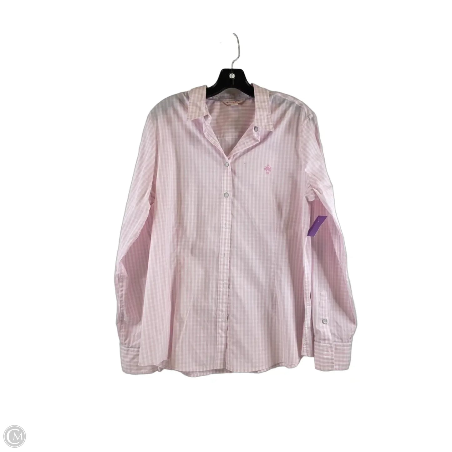 Top Long Sleeve By Brooks Brothers In Checkered Pattern, Size: Xl