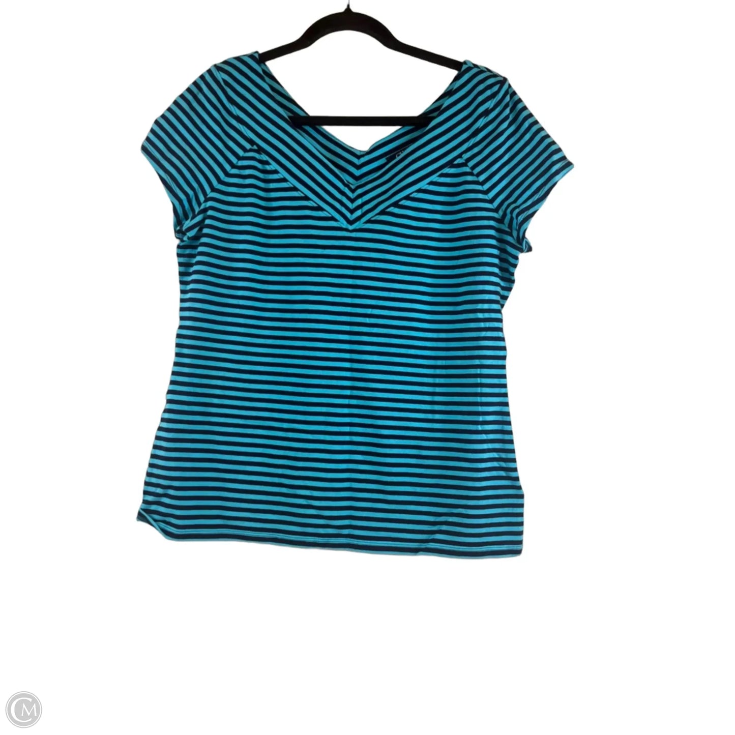 Top Short Sleeve Basic By Chaps In Striped Pattern, Size: Xl