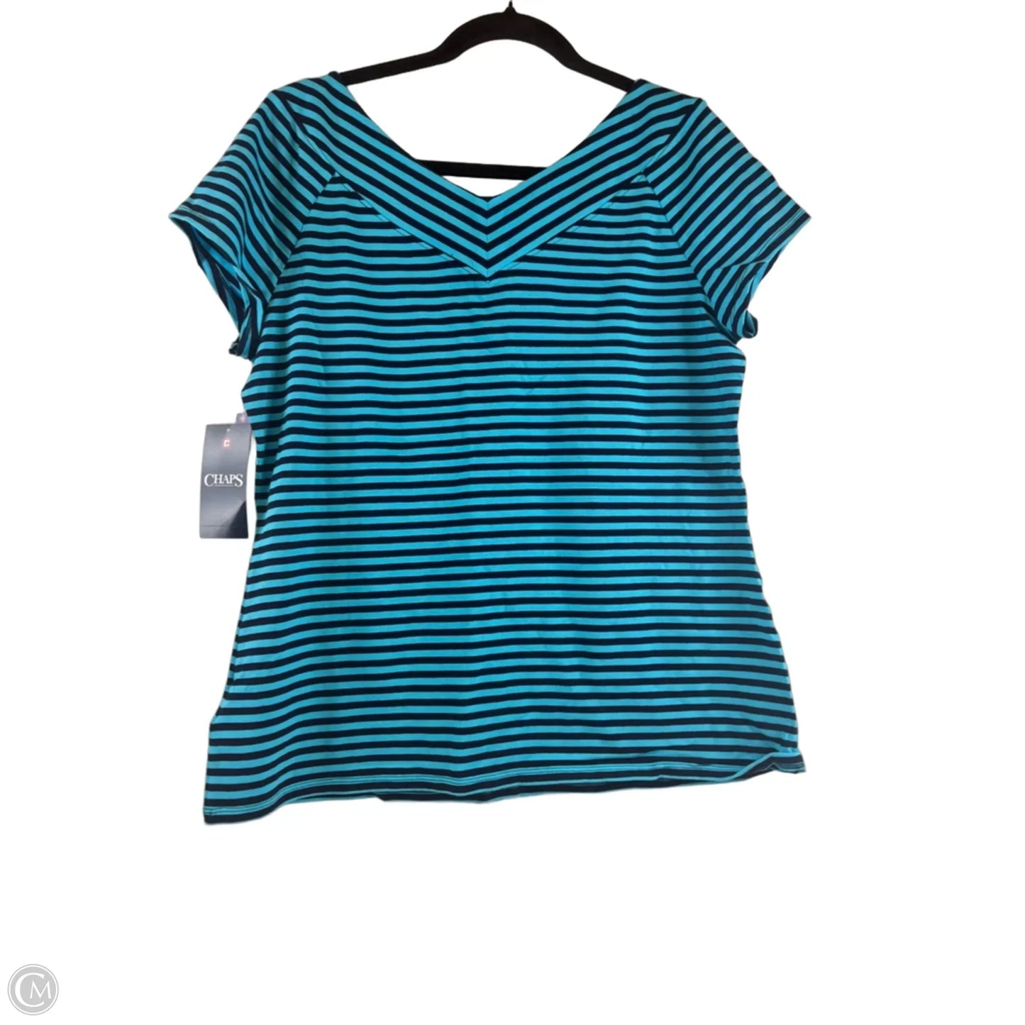 Top Short Sleeve Basic By Chaps In Striped Pattern, Size: Xl