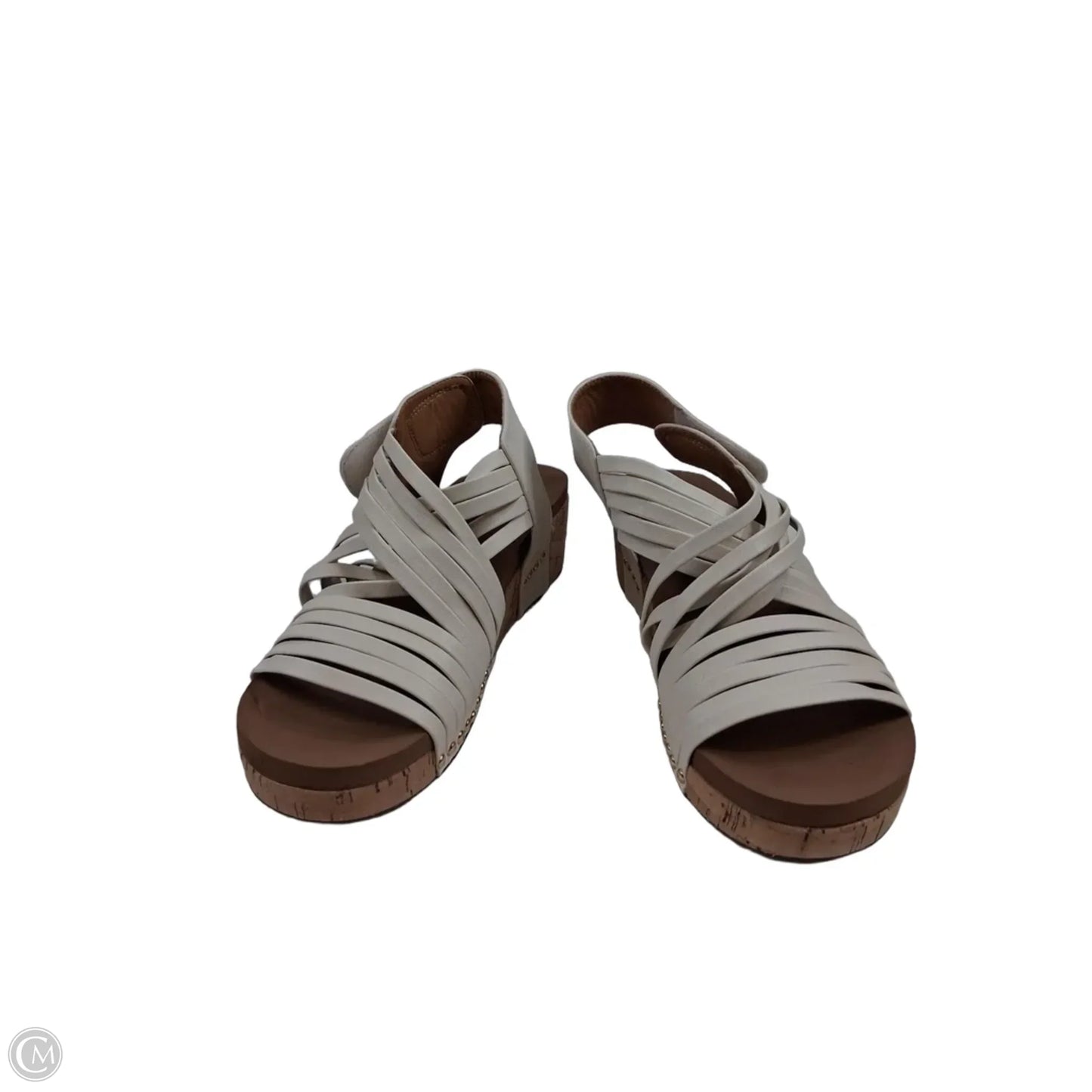 Sandals Heels Wedge By Corkys In Cream & Tan, Size: 10