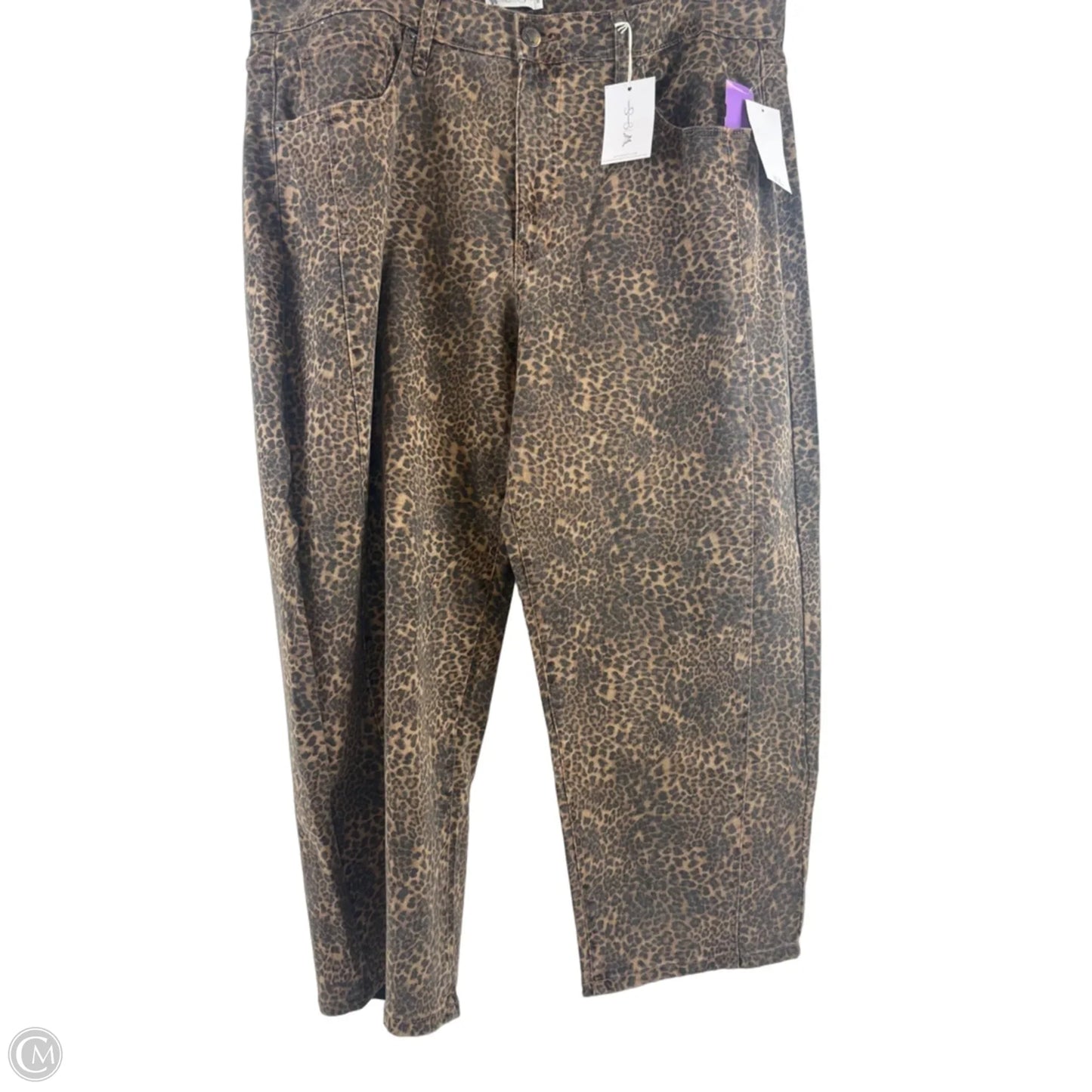Jeans Cropped By Jessica Simpson In Leopard Print, Size: 16