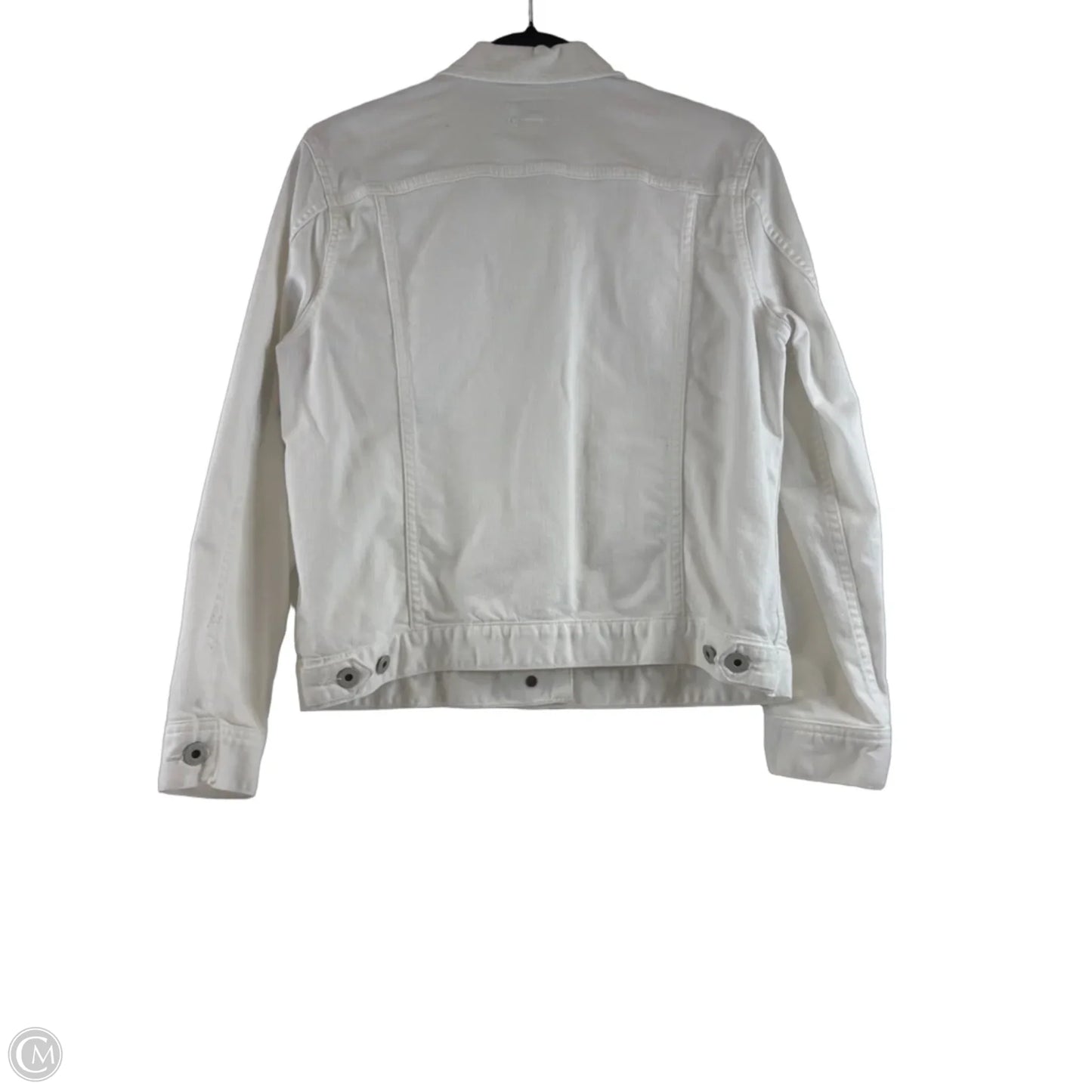 Jacket Denim By Lucky Brand In White Denim, Size: L